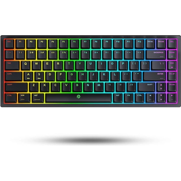 DREVO Gramr V2 TE 84 klavišų žaidimų klaviatūra Raudonas jungiklis RGB apšvietimas Mechaninė TKL 75% USB laidinė klaviatūra JAV išdėstymas