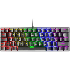 Mars Gaming MK60 Black, Mehāniskā spēļu tastatūra FRGB, Antighosting, Switch Mechanical blue, Portugāļu valoda