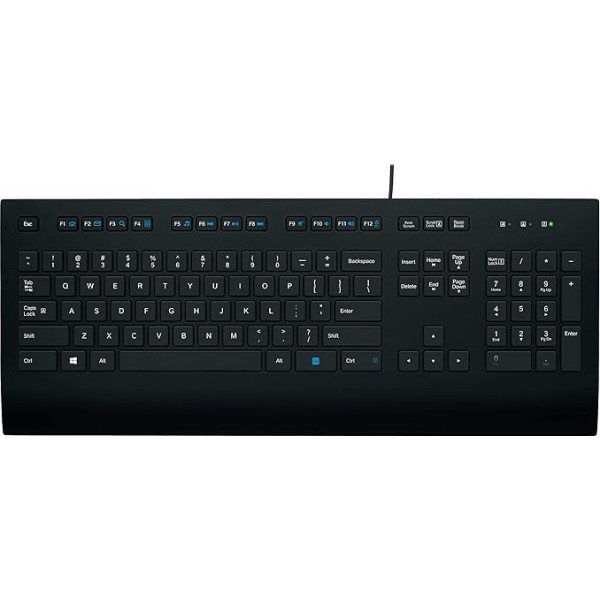 Logitech K280e Pro vadu biznesa tastatūra Windows / Linux / Chrome, USB Plug and Play, diskrēta ievade, standarta izmērs, noturīga pret šļakatām, skandināvu QWERTY tastatūra - melna