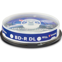 Verbatim 1x10 M-Disc BD-R BluRay 50GB 6X Speed Cake Box Drukājams