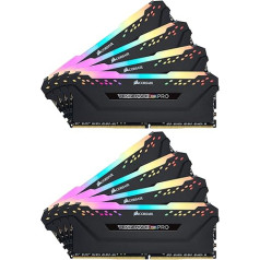 Corsair VENGEANCE RGB PRO 256GB (8 x 32GB) DDR4 3200 (PC4-25600) C16 galddatora atmiņa, melnā krāsā