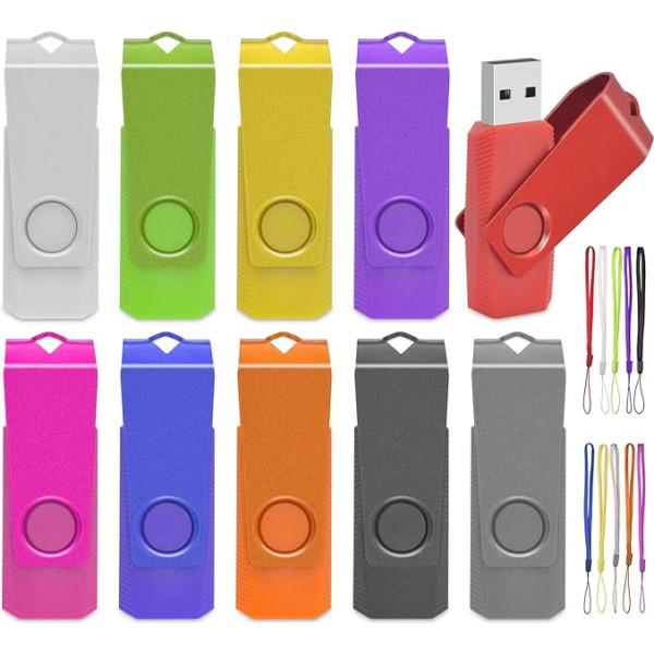 USB zibatmiņas 4 GB, AreTop USB 2.0 krāsainas atmiņas kartes, ātrgaitas USB zibatmiņas ar siksniņu, atmiņas kartes datu glabāšanai datoram/ datoram/ klēpjdatoram/automašīnai