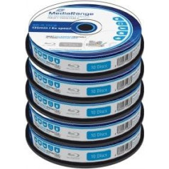 Blu-ray Disc Mediarange BD-R 25 GB, 6x Speed fullprintable in Cakebox 50 Stück