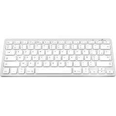 Bluestork bezvadu Bluetooth tastatūra MacBook Pro, MacBook Air, iPad, iPhone - Mini tastatūra Mac franču AZERTY, kompakta, īpaši plāna, viegla, klusa - New 2022 (balta)