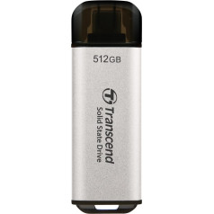 Transcend Portable SSD ESD300S 512GB USB Type-C 10Gbps PS4/PS5 saderīgs, sudraba krāsā - TS512GESD300S