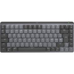 Logitech MX mehāniskā bezvadu mini tastatūra ar apgaismojumu, klikšķinošiem taustiņiem, skandināvu QWERTY izkārtojumu - grafīta krāsā