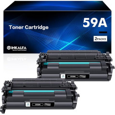 inkalfa 59A be lusto tonerio kasetė, suderinama su HP CF259A CF259X 59X Laserjet Pro M404n M404dn M404dw M404 MFP M428fdn M428fdw M428dw M428 M428 M304n M304dn M304 (juoda, 2 vnt.) )