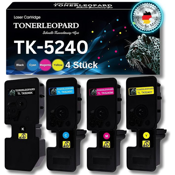 TONERLEOPARD TK5240 / TK-5240 - Savietojams toneris priekš Kyocera ECOSYS M5526cdw, M5526cdn, P5026cdw, P5026cdn, P5026cdn - TK-5240K, TK-5240C, TK-5240M, TK-5240Y - melns, ciāns, purpursarkans, dzeltens - 4 komplektu komplekts