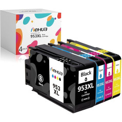 hehua 953XL kasetnes saderīgas ar HP 953 XL kasetnēm 953XL tintes 953XL kasetnes HP OfficeJet Pro 7740 8715 8710 8718 8725 8728 8210 7730 7720 8740 8730 8720 (1 melna, 1Cyan,1Cyan1)