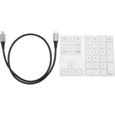 Garsent bezvadu ciparu tastatūra, portatīva 34 taustiņu tastatūra ar HUB C tipa USB 3.0 Windows, Android (sudraba krāsā)