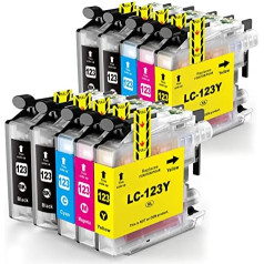 LC123 saderīgas tintes kasetnes priekš Brother LC123 XL 123 priekš DCP-J132W J152W J172W J552DW J752DW J4110DW, MFC-J245 J470DW J650DW J870DW J4410DW J4610DW(10 gab.)