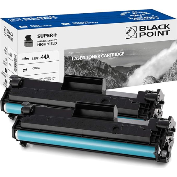 BLACK POINT Toneris 2 vienību iepakojumā saderīgs ar HP 44A CF244A - melns - par 15% efektīvāks HP: Laserjet Pro MFP M28A, Laserjet Pro MFP M28W, Laserjet Pro M15A, Laserjet Pro M15W.