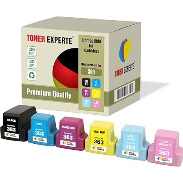 TONER EXPERTE 6 XL spausdintuvo kasetės, suderinamos su 363 Photosmart C5180, C6150, C6180, C6280, C7180, C7280, C8180, 3110, 3210, 3310, 8250, D6160, D7160, D7260, D7260, D7260, D7260, D 7460, 3210xi