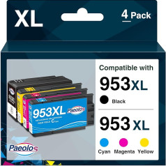 Paeolos 953 XL Multipack printeru kasetnes saderīgas ar HP 953 953XL kasetnēm priekš HP OfficeJet Pro 7740 7720 8710 8710 8715 8740 8720 8718 7730 8728 8719 8730 8725 8210 8210 822 18, 18, melns magenta