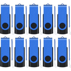 USB Stick 1 GB Pack of 10 Memory Stick USB 2.0 Transmemory Memory Stick (Blue)