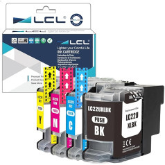 LCL saderīga tintes kasetne LC22UXL LC-22UXL LC22U LC-22U LC-22U LC20E LC-22UBK LC-22UC LC-22UC LC-22UM LC-22UY XL (1 melns 1 melns 1 magenta 1 dzeltens 1 dzeltens), kas paredzēta Brother MFC-J775DW DCP-J785DW MFC-J985DW