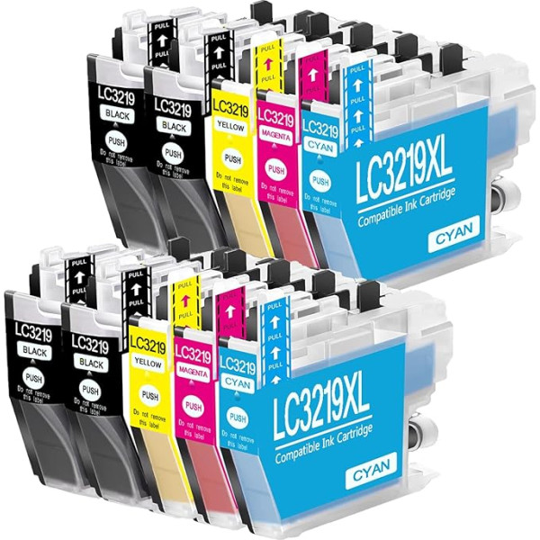 Wolfgray LC3219XL LC 3219XL tintes kasetnes saderīgas ar Brother LC3219XL LC3217 priekš Brother MFC-J5330DW MFC-J5335DW MFC-J5730DW MFC-J5730DW MFC-J5930DW MFC-J6530DW MFC-J6930DW MFC-J6935DW (4BK+2C+2M+2Y)