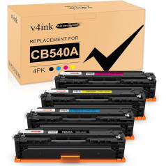 v4ink CB540A 125A atkārtoti atjaunotas tonera kasetnes, kas ir saderīgas ar HP 125A CB540A CB540A CB541A CB542A CB543A izmantošanai ar HP Color Laserjet CM1312 CP1215 CP1514 CP1515 CP1515 CP1518 CM1312 MFP