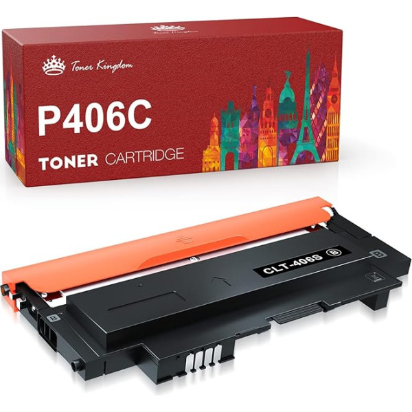 Toner Kingdom saderīgas tonera kasetnes priekš Samsung CLT-406S CLT-K406S un Samsung Xpress SL C410W C460FW C460W C460W C463W CLP-360 360N CLP-365 365W CLX-3300 CLX-3305 CLX-3305W CLX-3305W CLX-3305FW