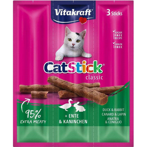 Vitakraft cat stick mini - kaķu našķi: pīles un truša garša 3 gab/18g