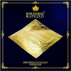 Barnabas Blattgold zelta lapa, lapu imitācija, profesionālas kvalitātes brīvs, 5,5 collas, 100 loksnes zelta imitācija