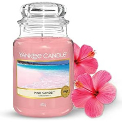 Yankee Candle scented candle in a large jar, pink sands, burning time up to 150 hours