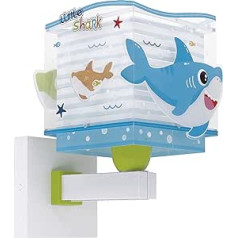 Dalber Children's Wall Lamp, Children's Lampshark, Little Shark Animals, Children's Room Lampshade, 63479, E27