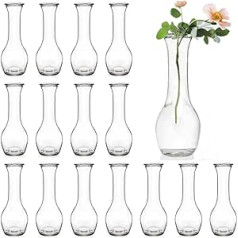 ZOOFOX iepakojums ar 16 stikla vāzes, mazas vāzes ziediem, caurspīdīga stikla puķu pudele zemnieciskām kāzu dekorācijām, mājas galda ziedu dekorēšana, ziedu kompozīcijas