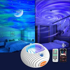 Jirmerp Starry Sky Projector, Double Effect Star Projector Aurora and the Milky Way with Bluetooth Speaker, Night Light, Starlight with Timer/Remote for Children, Adults, Party Birthday