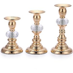 Tolida Set of 3 Gold Candle Holders