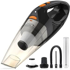 kitsky Cordless Handheld Vacuum Cleaner with Powerful Suction Power, Mini Vacuum Cleaner for Sofas, Mattresses and Windows, Black/Gold, 9500PA