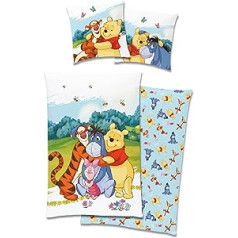 Disney Vinnijs Pūks gultas veļa 80 x 80 cm + 135 x 200 cm 100% kokvilna ar rāvējslēdzēju