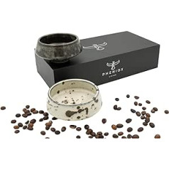 Pheniox Cappuccino krūzīšu komplekts Barista - 2 x 180 ml | Augstas kvalitātes porcelāna kafijas tases - Latte Art bez roktura | Mūžīgs, moderns dizains - mazgājams trauku mazgājamā mašīnā | Dāvana mūsdienīgā dizainā