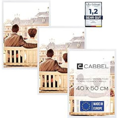 CABBEL 3 attēlu rāmju komplekts 40 x 50 cm MDF koka rāmis baltā krāsā ar neplīstošu plexi stiklu / moderns