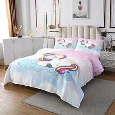 Galaxy Unicorn sega, jauka multfilma Rainbow Unicorn stepēts gultas pārklājs bērniem zēniem, meitenēm, krāsains āra dzīvnieku segas komplekts, pasaku dekors, guļamistabas kolekcija, 2 gab.