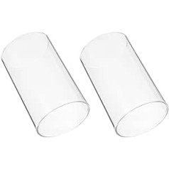 Veemoon 2 x Clear Glass Chimney Candle Holders Open Both Ends