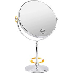 Ohotecy Cosmetic Mirror 8 collu kosmētikas spogulis 10x un 1x palielināms galda spogulis Divpusējs palielināms spogulis vannas istabas kosmētikas spogulis 360° grozāms kosmētikas spoguļa statīva spogulis