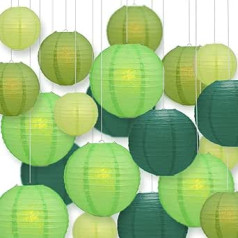 Newthinking Green Paper Lanterns Set of 20 Round Green Paper Lanterns Decorations 6