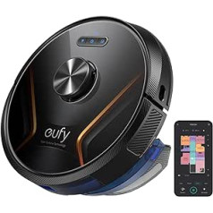 Eufy RoboVac X8 Hybrid, 2 x 2000 Pa sūkšanas jauda, iPath lāzernavigācija, 2-in-1 putekļsūcējs un mops, AI. Kartes 2.0 tehnoloģija, dubultu turbīnu tehnoloģija WiFi funkcija