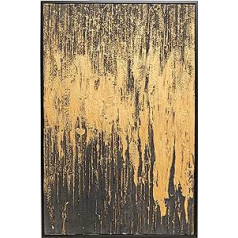 Kare Design Framed Picture Abstract Black/Gold, Canvas Picture, Acrylic Paint, Solid Wood Frame, Wall Decoration, Living Room, Bedroom, Handpainted, 80 x 120 cm