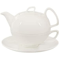 Buchensee Aricola® Porcelain Tea for One / Tea4one / Tea Set 4-Piece Swan Lake 550 ml Fine Bone China