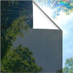 Beautysaid Privacy Window Film, Disposable Mirror Window Film, Heat Protection Film, Solar Control, Glass Film, Reflective Sticker for Home and Office, Anti-UV, 44 x 200 cm, Black