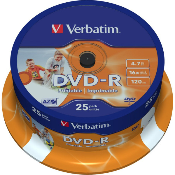 Dvd-r 16x 4.7gb 25p cb drukājams 43538