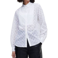 Karl Lagerfeld KL Monogram Lace Bib Shirt W 220W1600 / M