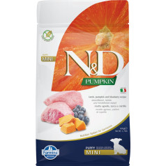 n&d pumpkin dog lamb&blueberry puppy mini - sausas maistas šunims - 800 g