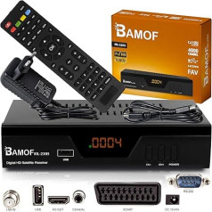 Bamof 2305 Digitālais satelīta uztvērējs - (HDTV, DVB-S/S2, HDMI, SCART, 2x USB 2.0, Full HD 1080p) [iepriekš ieprogrammēts Astra Hotbird Türksat] [A+++ enerģijas klase]