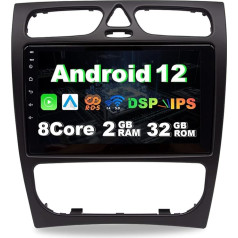 Swtnvin Android 12 auto radio Mercedes Benz G klases W463 C W203 CLK W209/C209, 9 collu IPS skārienjūtīgais ekrāns Iebūvēts Carautoplay Android auto GPS DSP SWC WiFi DAB (2GB + 32GB)