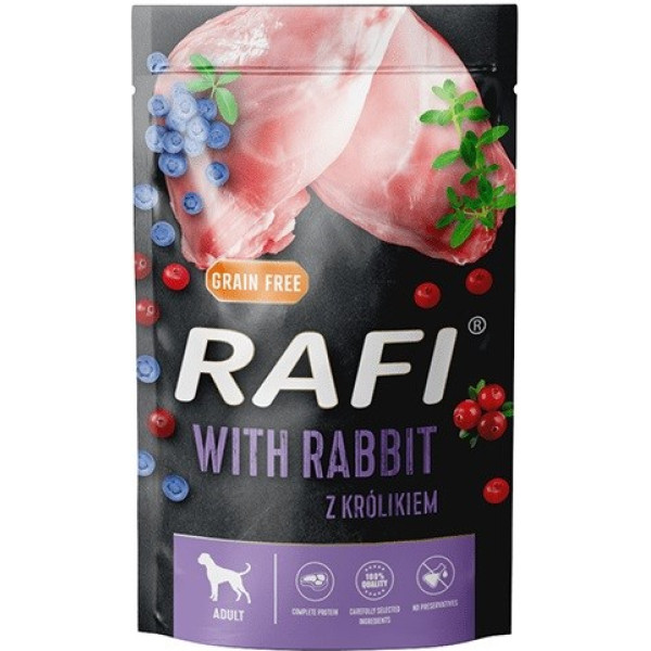 rafi rabbit, blueberry, cranberry - drėgnas šunų maistas - 500 g