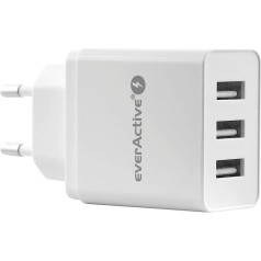 3x usb 3.4a iq smart charger white