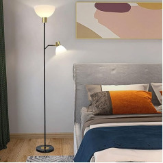 Wylolik Creative Double Head Floor Lamp, Acrylic Lampshade, Floor Lamps, Soft Reading Vertical Lamp, Decorative Indoor Floor Lamps, Modern Minimalist Tall Lamps, Marble Base, Foot Switch